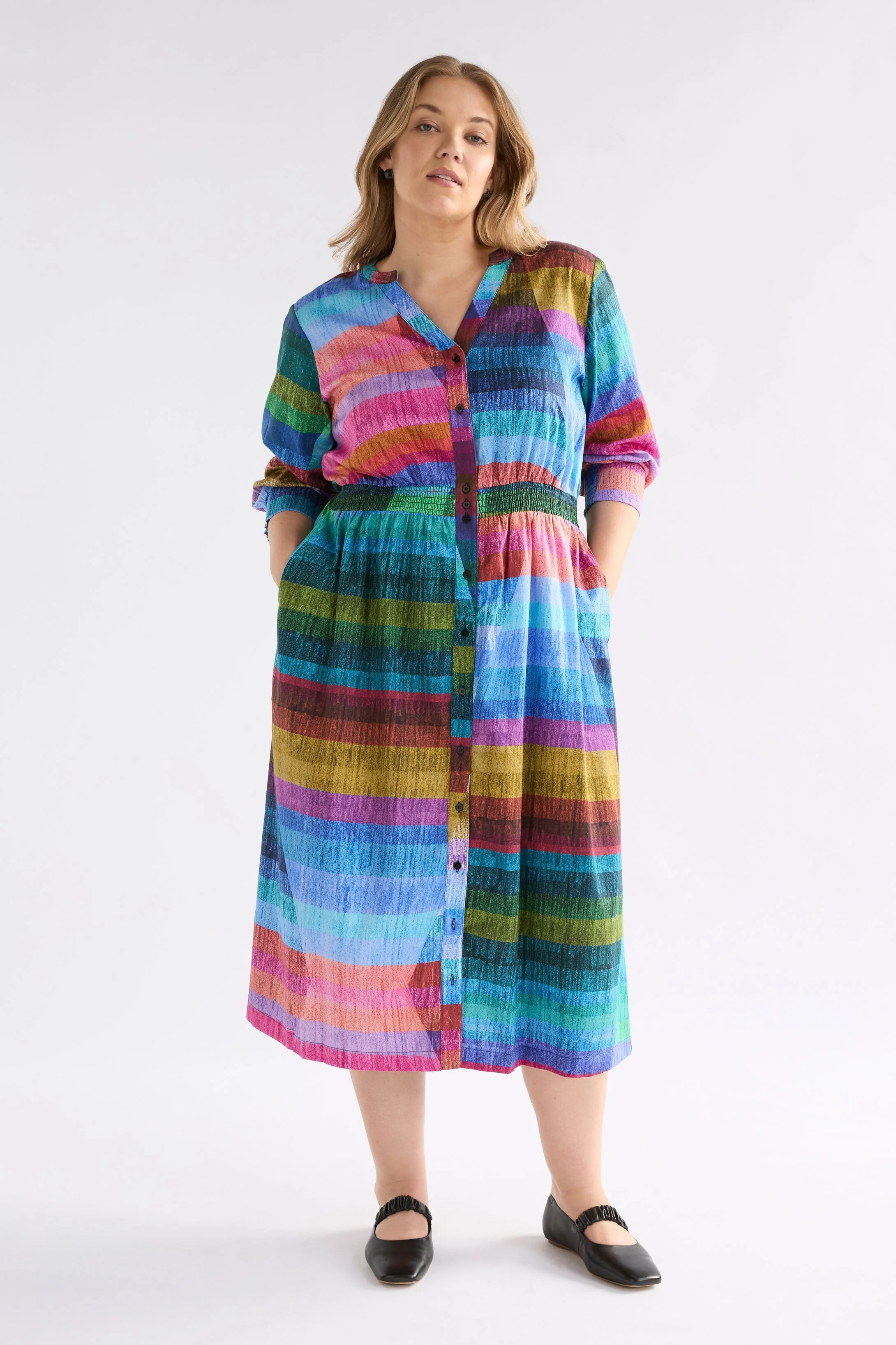 Gia 3/4 Sleeve Shirt Dress - Image 5