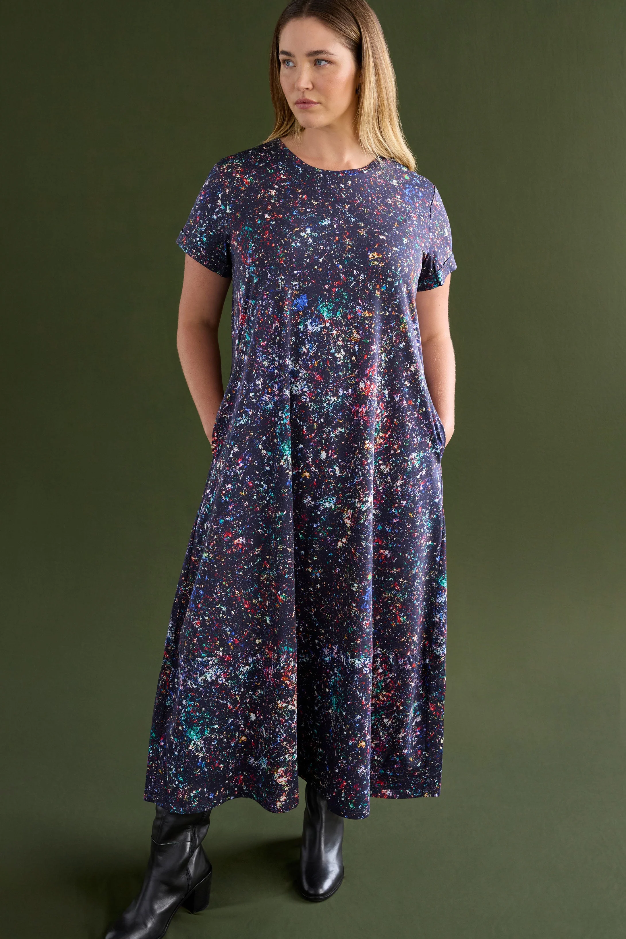 Haki Dress Tola Print - Image 5