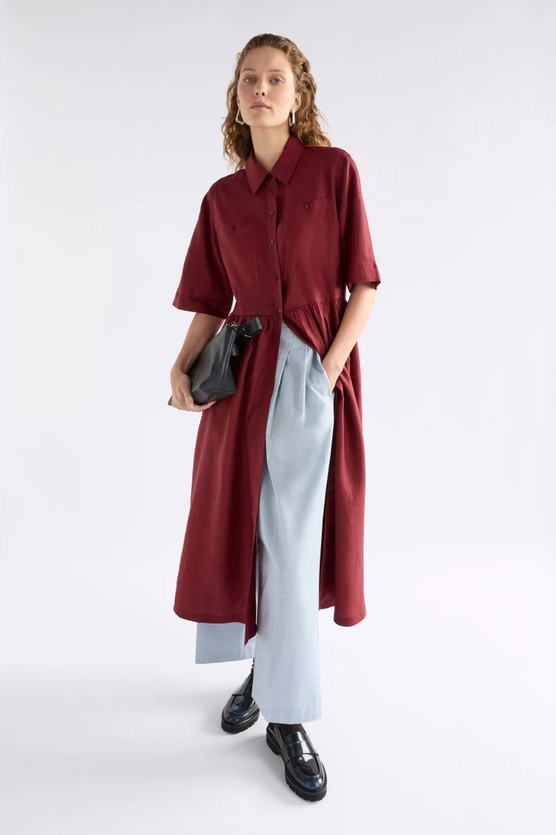 Llinen Light Dress Bordeaux - Image 3