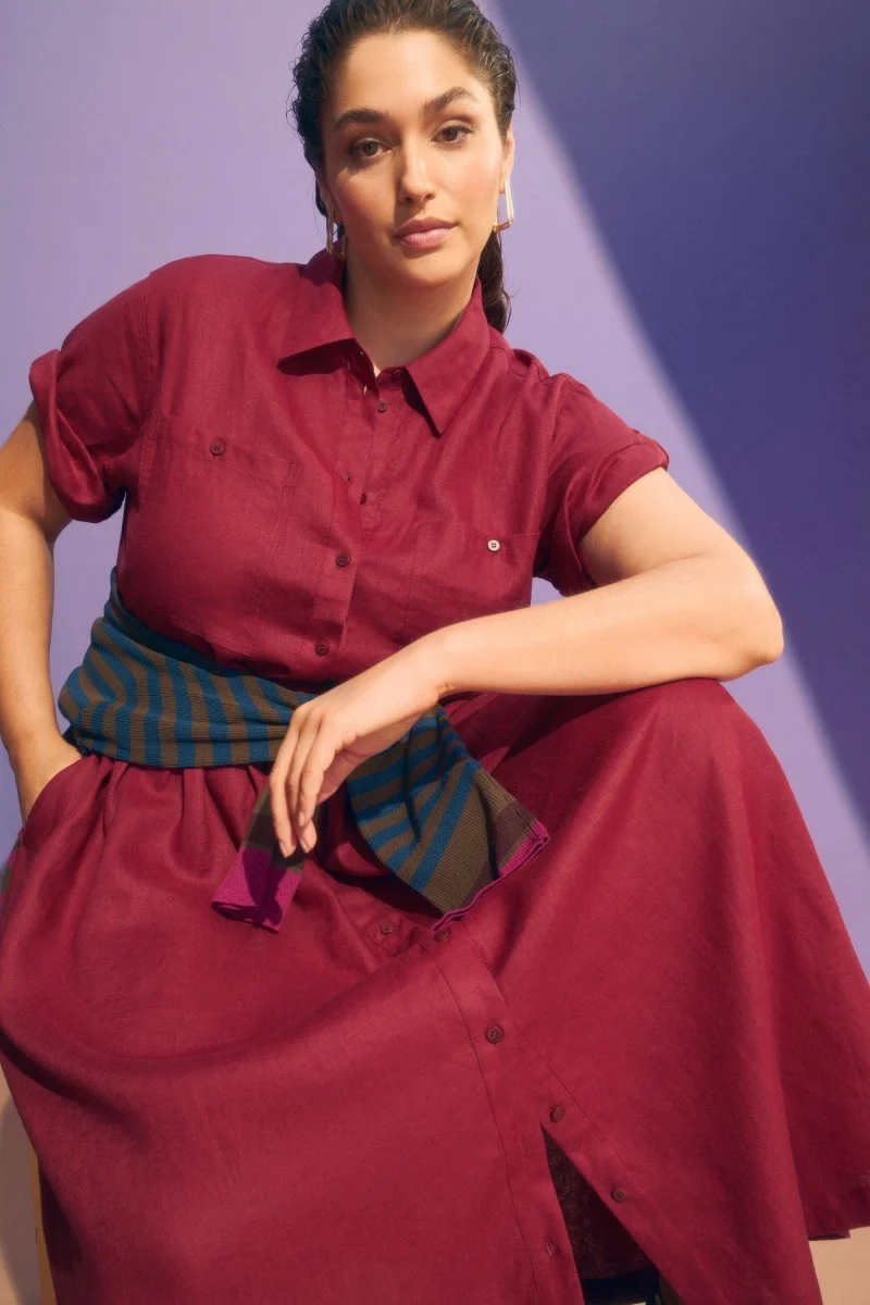 Llinen Light Dress Bordeaux - Image 4