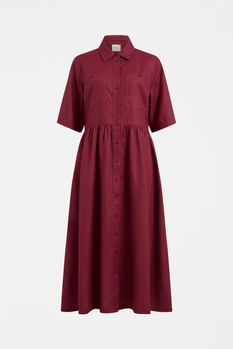 Llinen Light Dress Bordeaux - Image 6